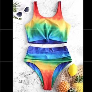 Zaful Rainbow Two Piece